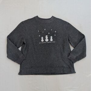 Jennifer Moore Women's Long Sleeve Let It‎ Snow Shirt Gray Small